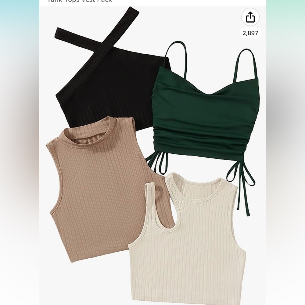 MakeMeChic 4 pack ribbed tops